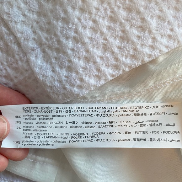 ZARA textured cut out white dress size M - Picture 9 of 9